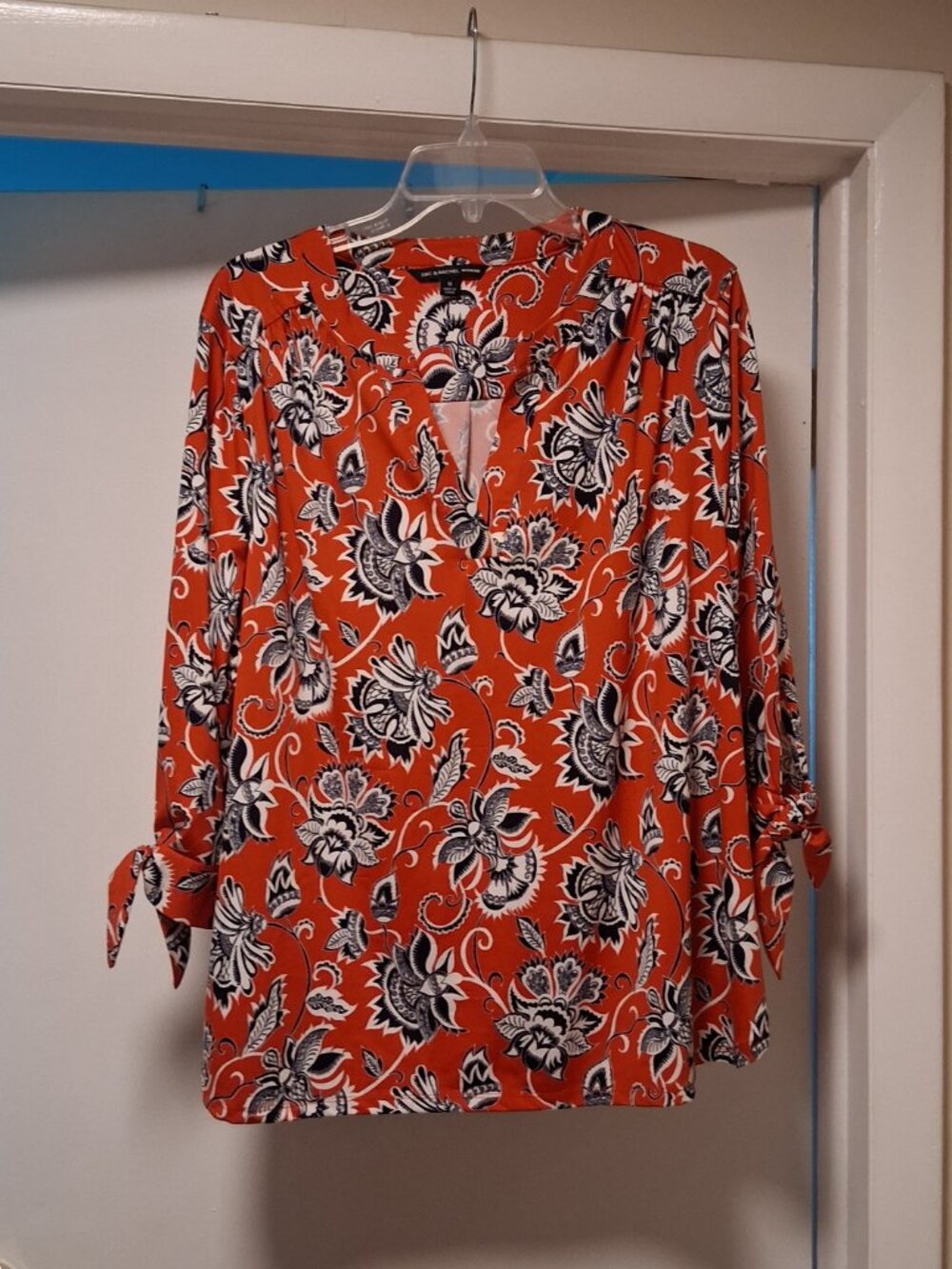 Zac & Rachel Red Floral 3/4 Sleeve Blouse sz 1X